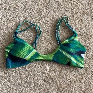 Leafy green bikini top